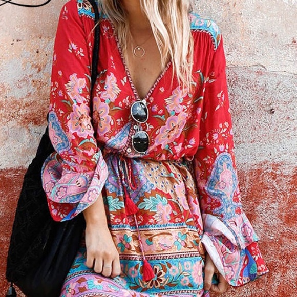 Dresses & Skirts - Boho Gypsy Short Dress